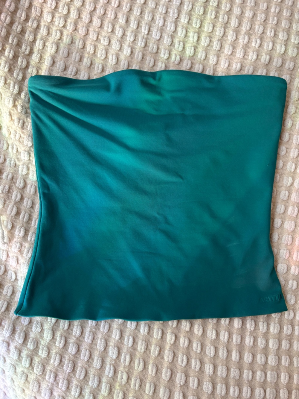 Aritzia Teal Strapless Crop Top
